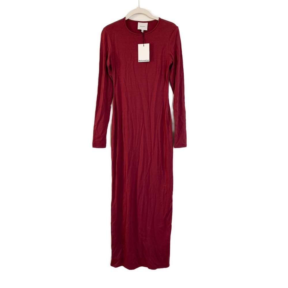 NEW Reformation Tommie Long Sleeve Maxi Dress Chianti Red Size XS NWT - Picture 5 of 7